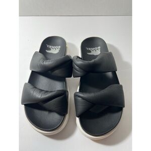 Sorel Black Slide Sandals